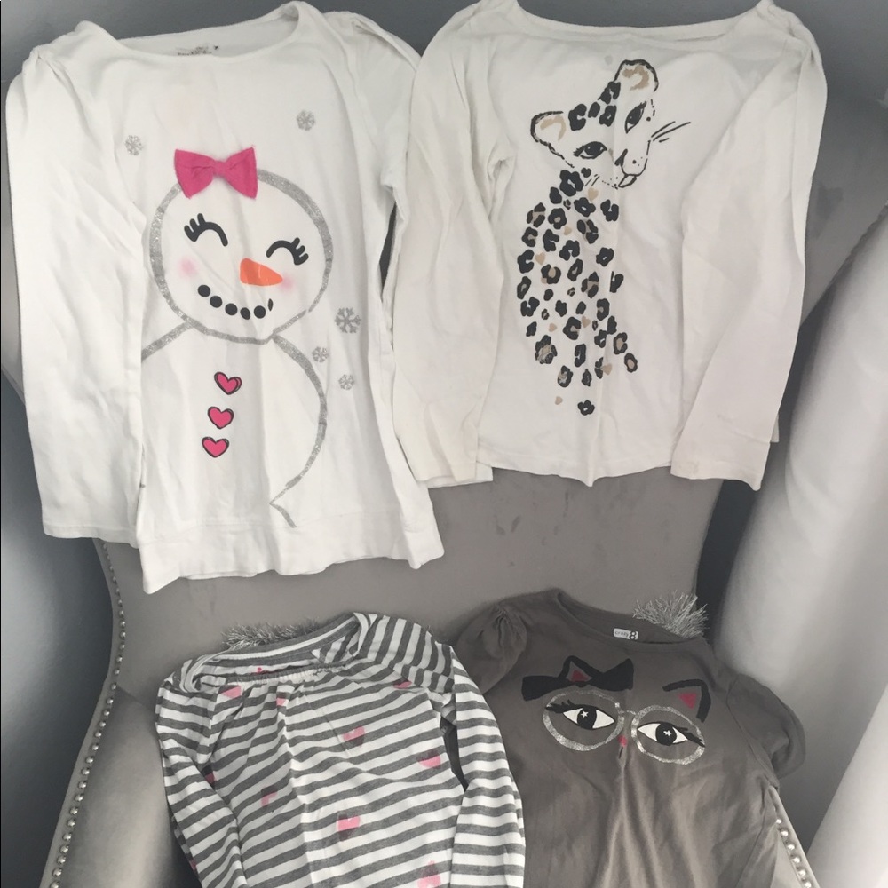 Lot of 4 Girls size 7-8 LS T-Shirts for playwear